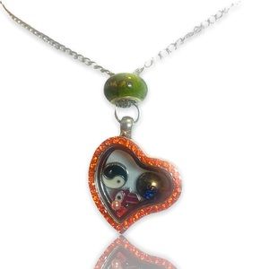 KARMA boutique heart charm locket pendant necklace + FREE CHARM EXTRAS!
